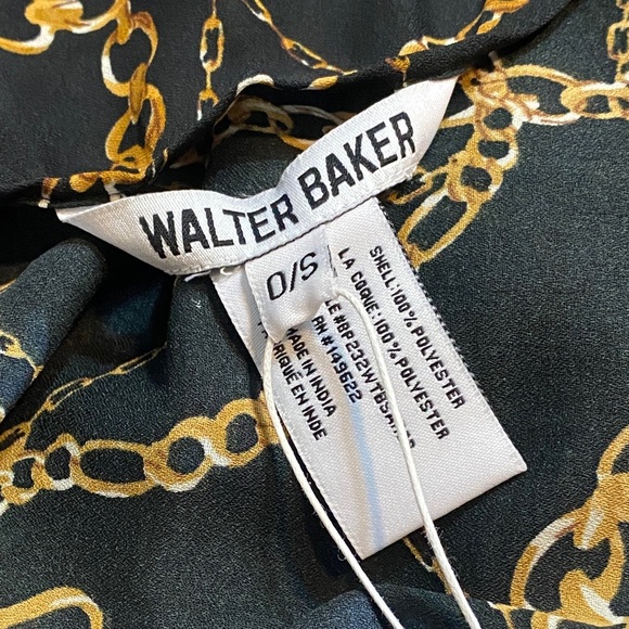 Walter Baker Black and Gold Chain Print Dress - Picture 3 of 8